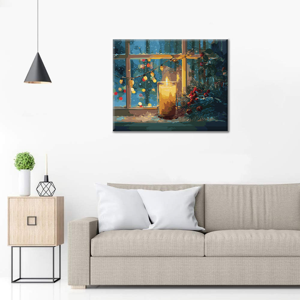 Luz navideña de velas – Pintar por números