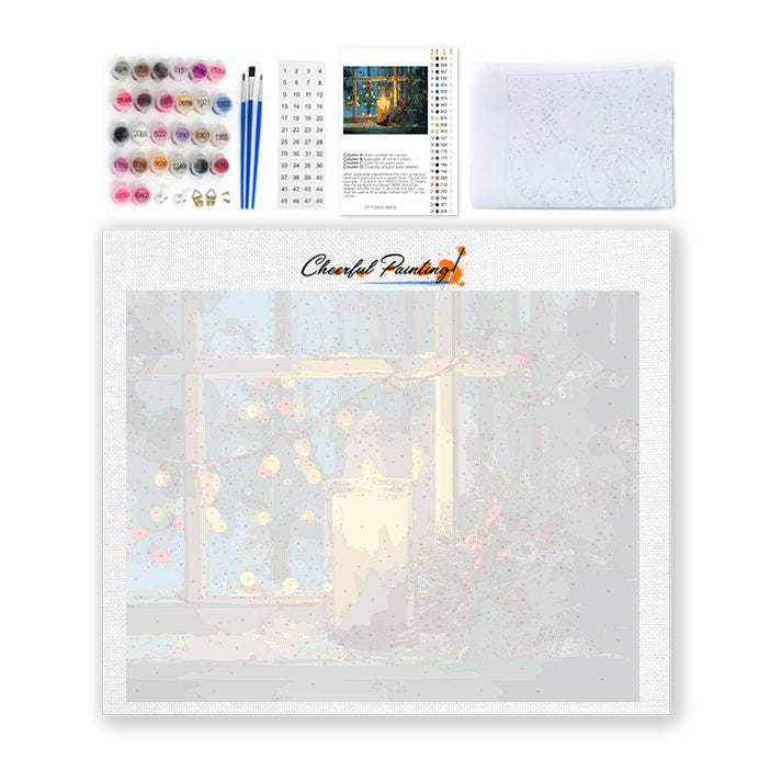 Luz navideña de velas – Pintar por números