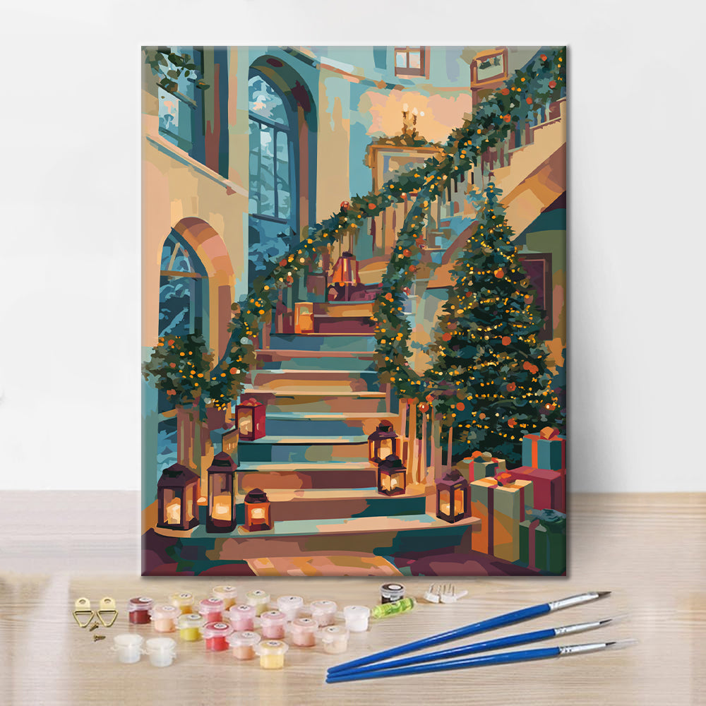 Cabaña navideña – Pintar por números