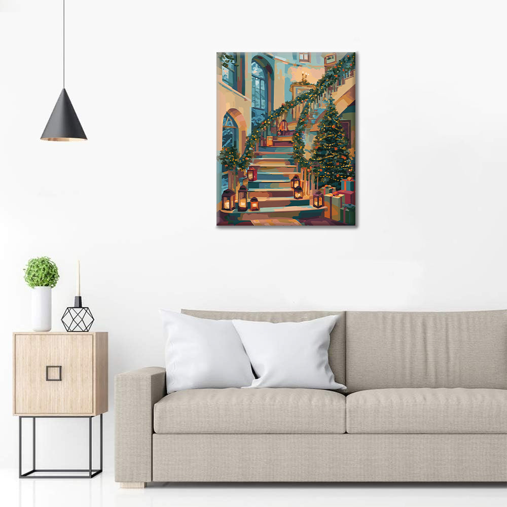 Cabaña navideña – Pintar por números