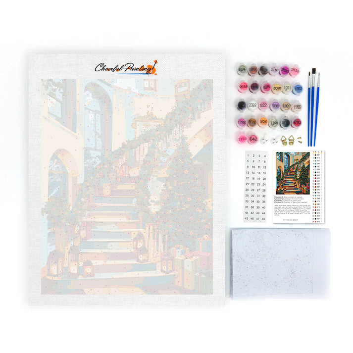 Cabaña navideña – Pintar por números