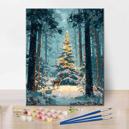 Bosque navideño – Pintar por números