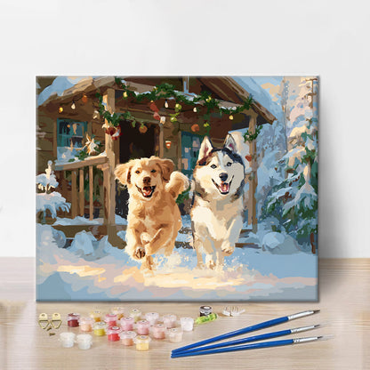 Perros de nieve – Pintar por números