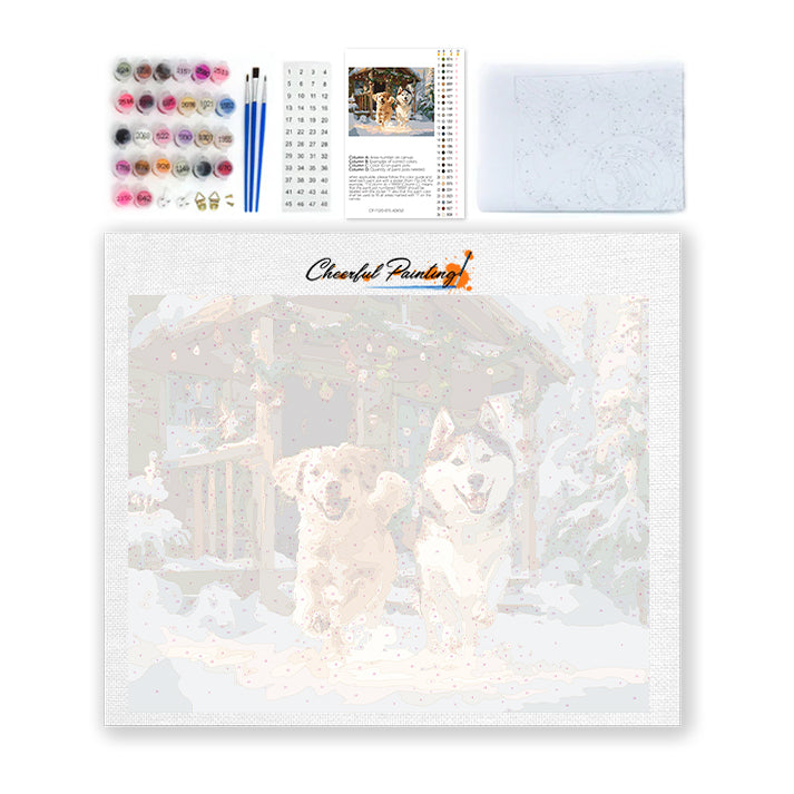 Perros de nieve – Pintar por números