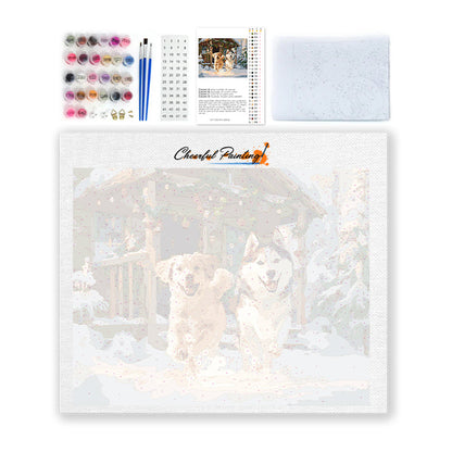 Perros de nieve – Pintar por números