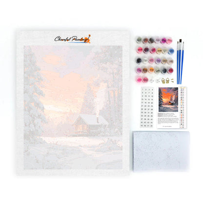 Cabaña de invierno – Pintar por números