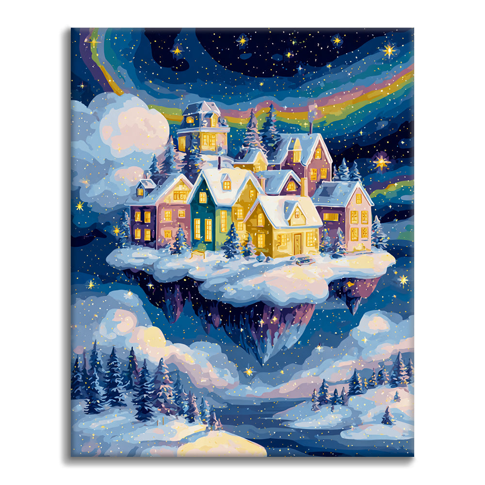 Pueblo invernal – Pintar por números