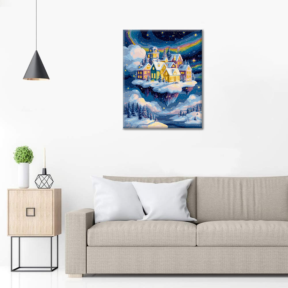 Pueblo invernal – Pintar por números