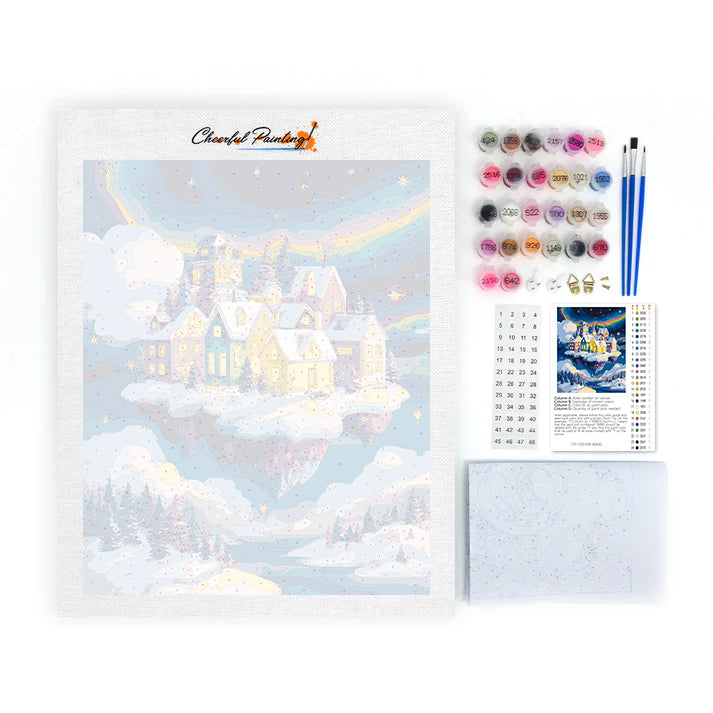 Pueblo invernal – Pintar por números