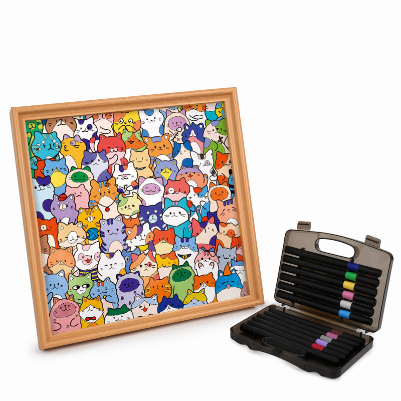 Gatitos - Puzzle de madera para colorear