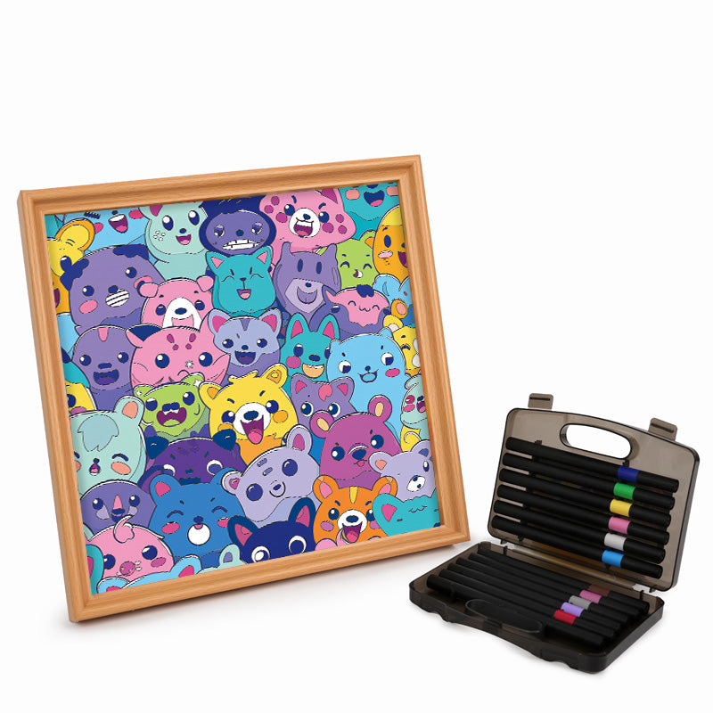 Pandilla Salvaje - Puzzle de madera para colorear