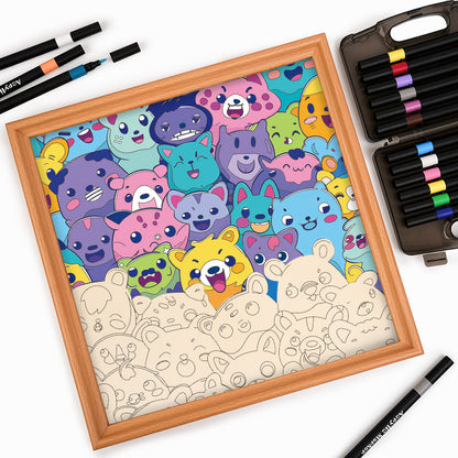Pandilla Salvaje - Puzzle de madera para colorear