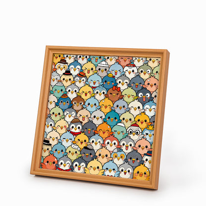 Pájaros - Puzzle de madera para colorear