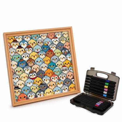 Pájaros - Puzzle de madera para colorear