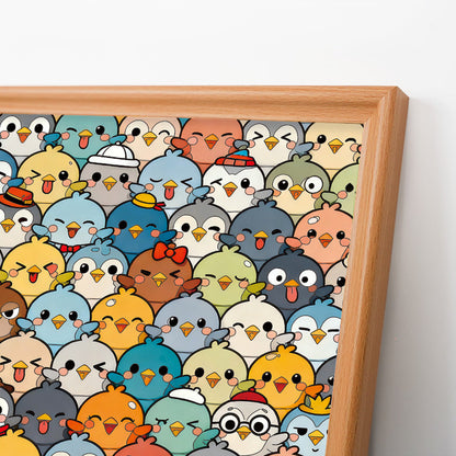 Pájaros - Puzzle de madera para colorear