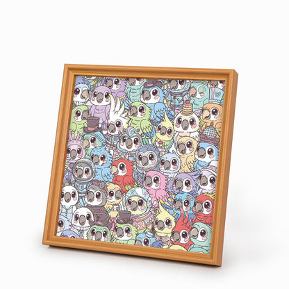 Periquito - Puzzle de madera para colorear