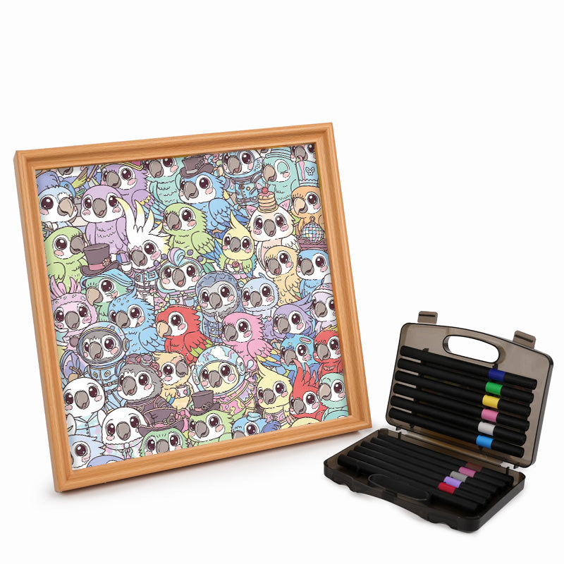 Periquito - Puzzle de madera para colorear