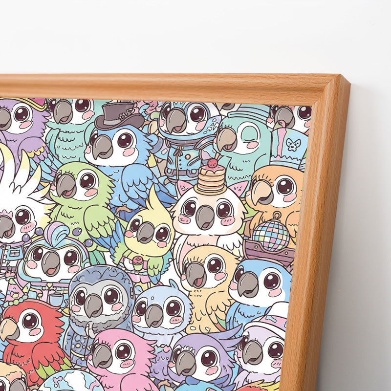 Periquito - Puzzle de madera para colorear