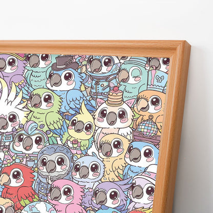 Periquito - Puzzle de madera para colorear