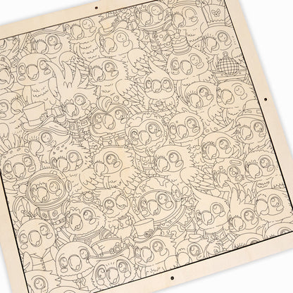 Periquito - Puzzle de madera para colorear