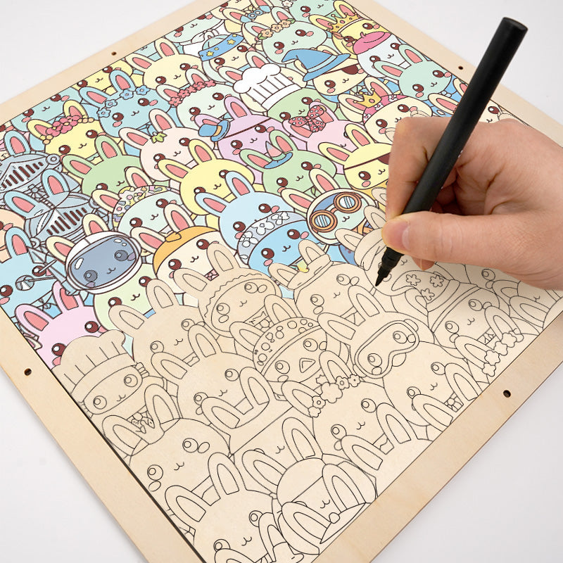 Conejito - Puzzle de madera para colorear