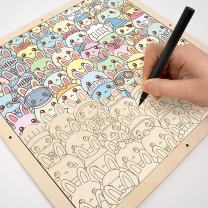 Conejito - Puzzle de madera para colorear