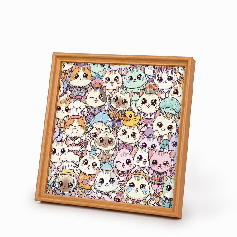 Gatos I - Puzzle de madera para colorear