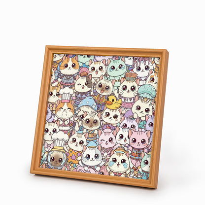 Gatos I - Puzzle de madera para colorear