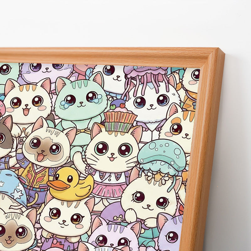 Gatos I - Puzzle de madera para colorear