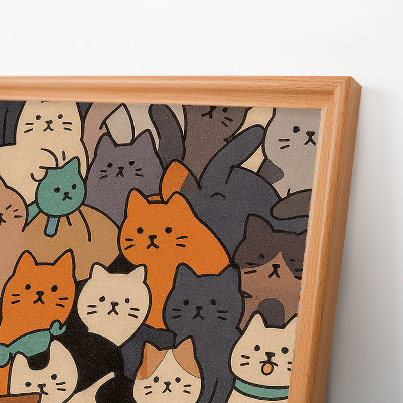 Gatos II - Puzzle de madera para colorear
