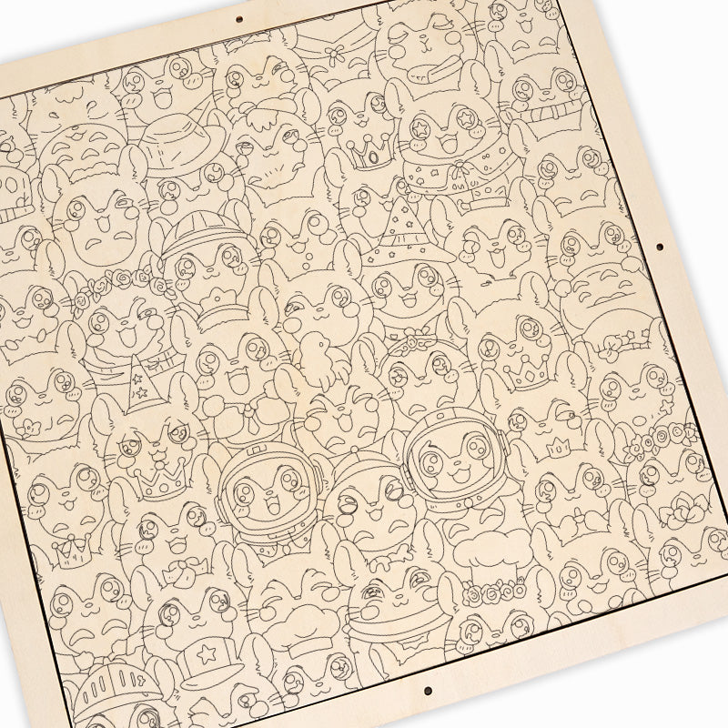 Chinchilla - Puzzle de madera para colorear