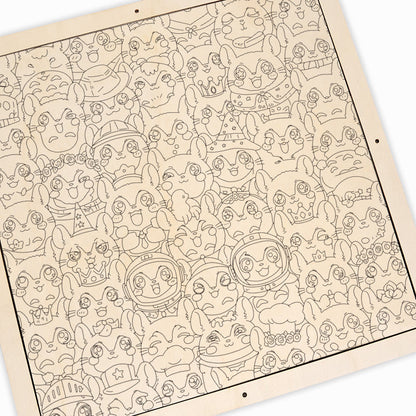 Chinchilla - Puzzle de madera para colorear