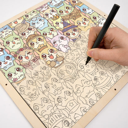 Chinchilla - Puzzle de madera para colorear