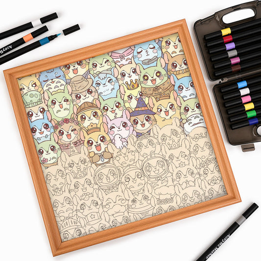 Chinchilla - Puzzle de madera para colorear