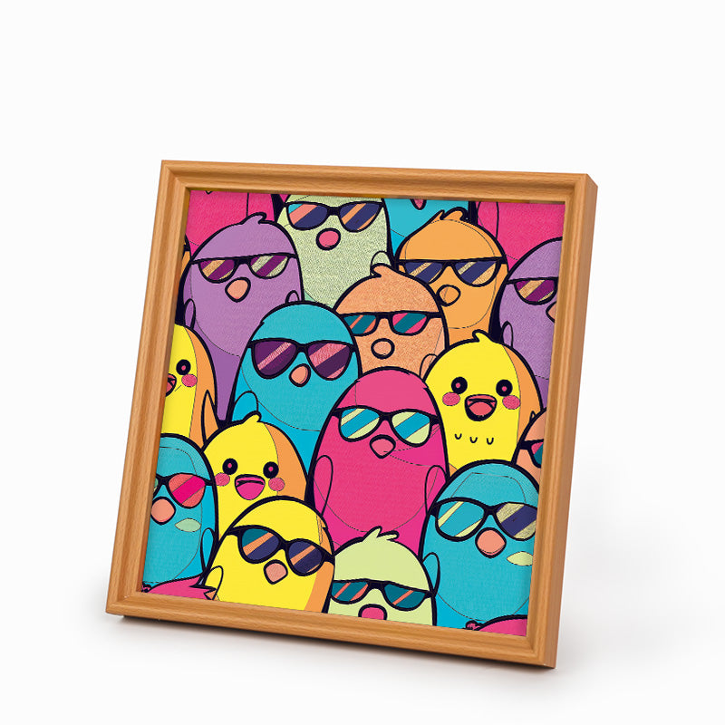 Pájaros geniales - Puzzle de madera para colorear