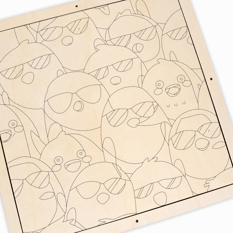 Pájaros geniales - Puzzle de madera para colorear