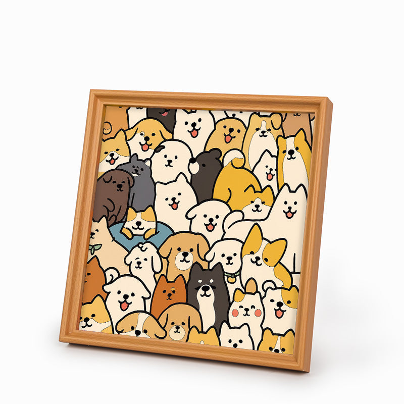 Perros - Puzzle de madera para colorear