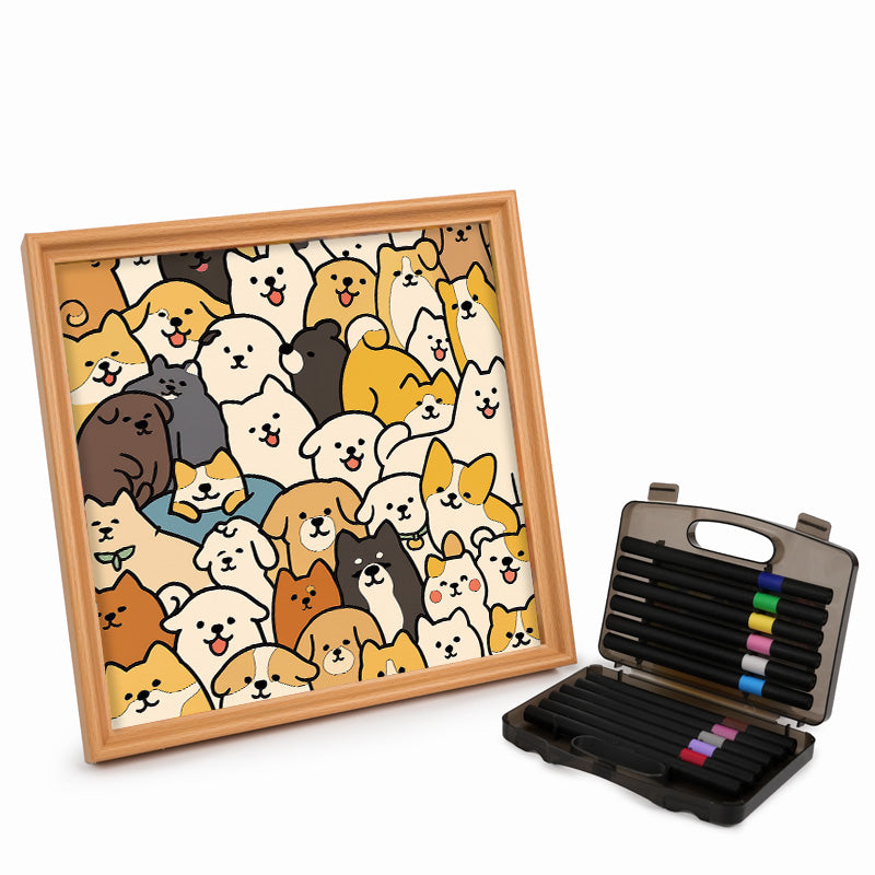 Perros - Puzzle de madera para colorear