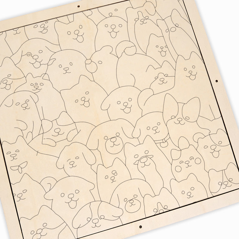 Perros - Puzzle de madera para colorear