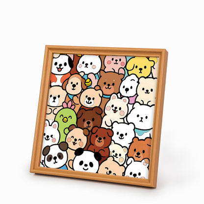 Compañeros del bosque - Puzzle de madera para colorear