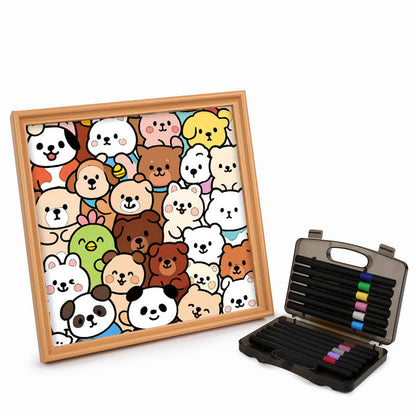 Compañeros del bosque - Puzzle de madera para colorear