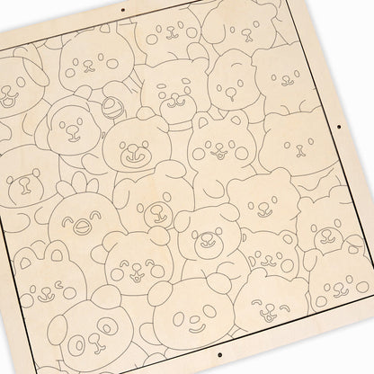 Compañeros del bosque - Puzzle de madera para colorear