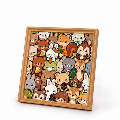Equipo del Bosque - Puzzle de madera para colorear