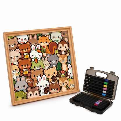 Equipo del Bosque - Puzzle de madera para colorear