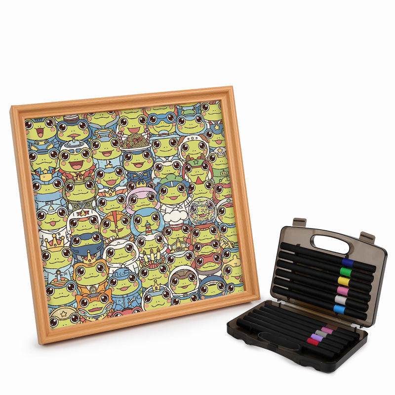 Rana - Puzzle de madera para colorear