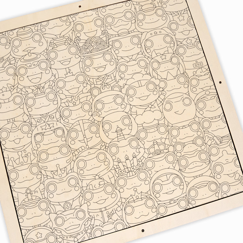Rana - Puzzle de madera para colorear