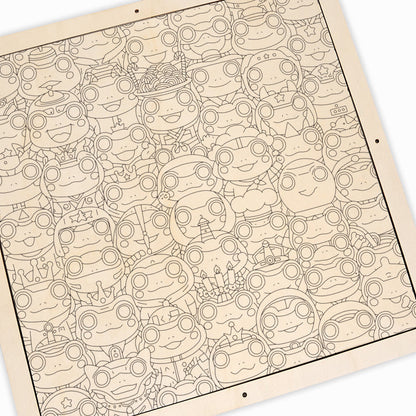 Rana - Puzzle de madera para colorear