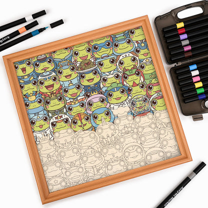 Rana - Puzzle de madera para colorear