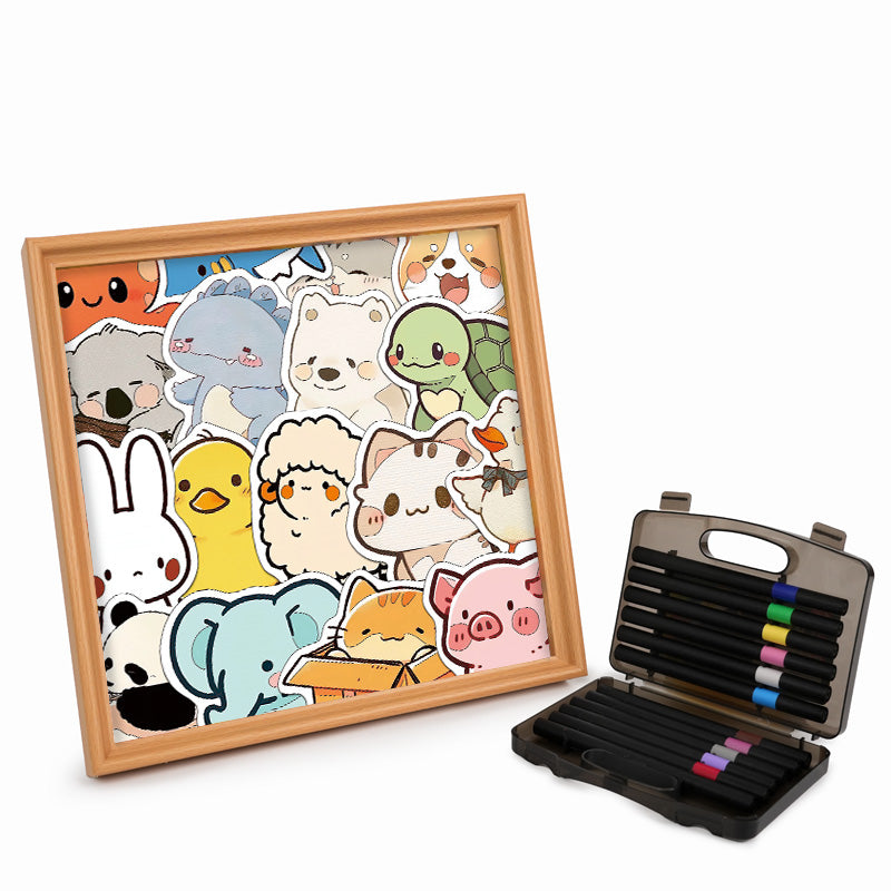 Reunión Peluda - Puzzle de madera para colorear