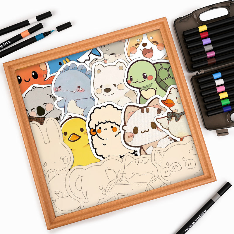 Reunión Peluda - Puzzle de madera para colorear